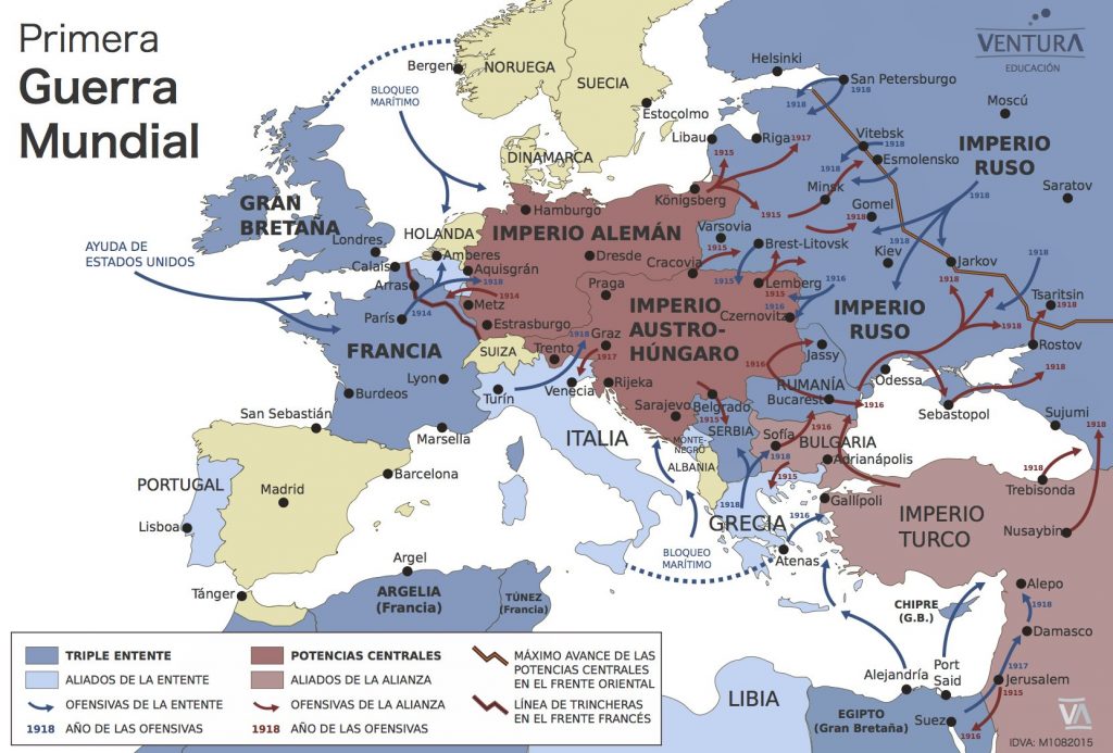 primera guerra mundial mapa