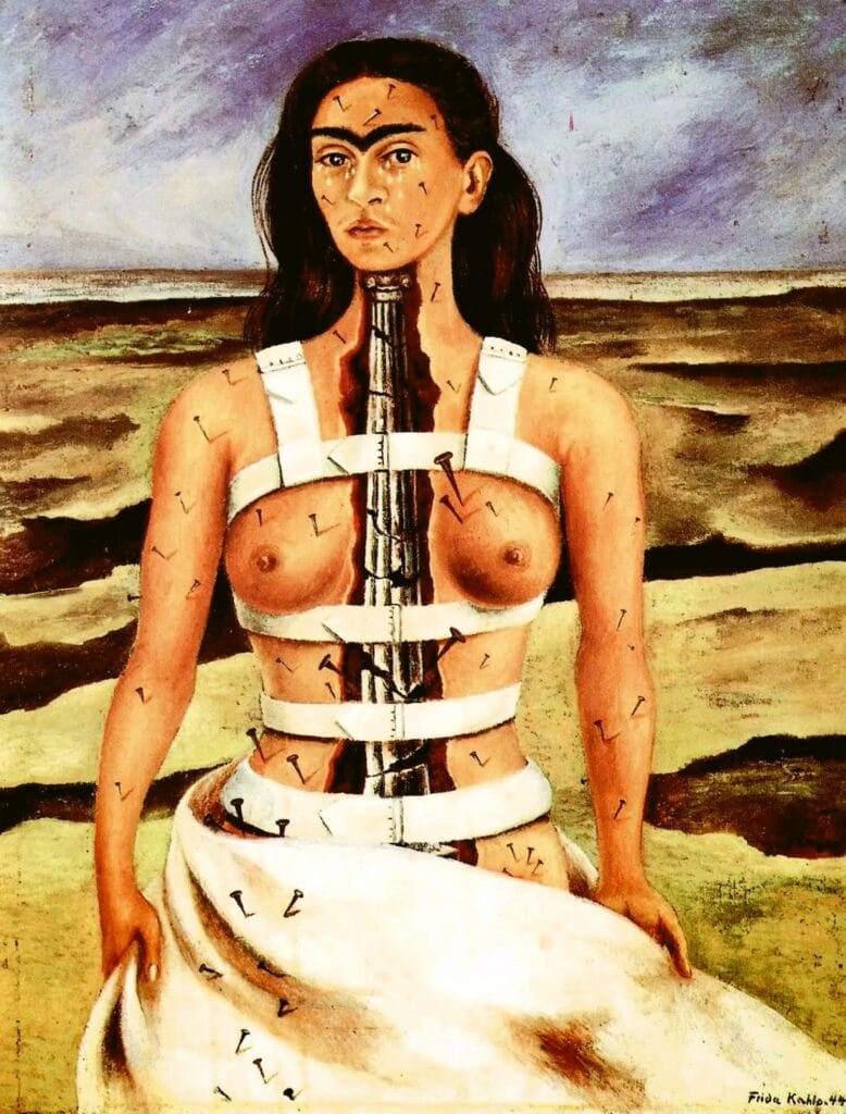 Historias trágicas detrás de las pinturas más famosas del arte 2 Frida Kahlo - La Columna Rota