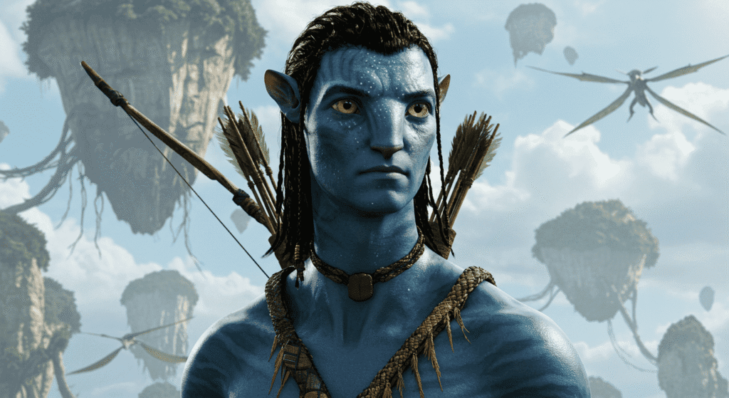 Las mejores películas inspiradas en la física teórica que debes ver 4 Jake Sully como Avatar de la película Avatar. Retrato de personaje Na'vi con arco y flecha.