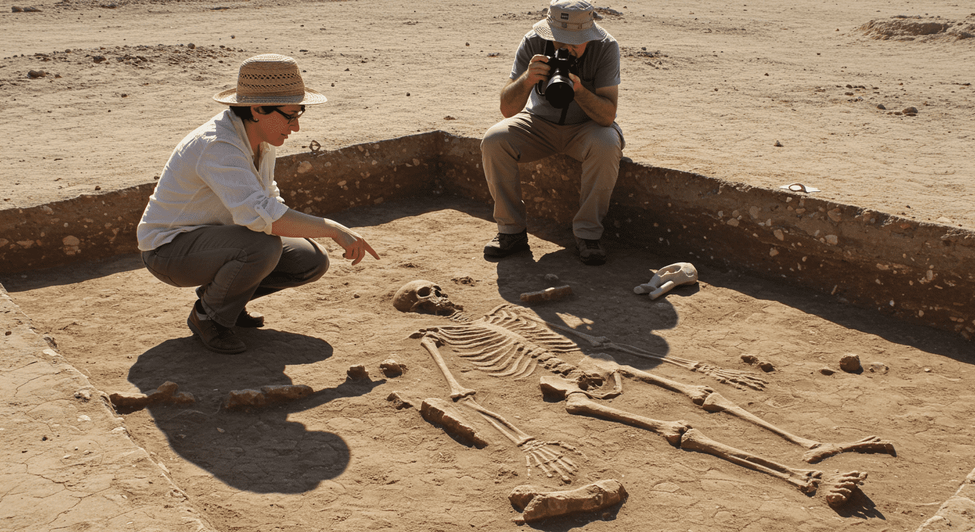 "Excavación arqueológica en la costa. Un equipo de arqueólogos trabajando en un yacimiento con cuadrículas de excavación en busca de artefactos históricos. Descubrimientos y patrimonio cultural."