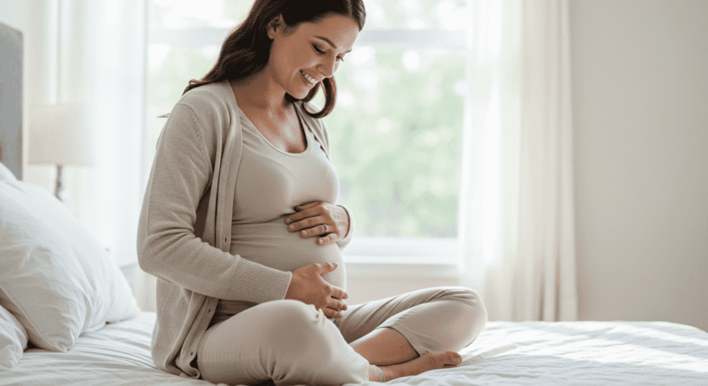 Significado de la vida: entre la ciencia, la fe y la filosofía 6 "Mujer embarazada acariciando su vientre. Imagen tierna del embarazo y la maternidad. Maternidad, embarazo, salud y bienestar."
