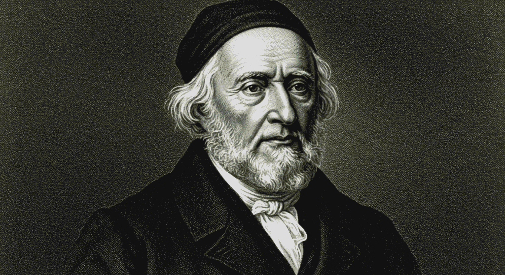 Retrato de Carl Friedrich Gauss, famoso matemático y científico. Pintura al óleo.


