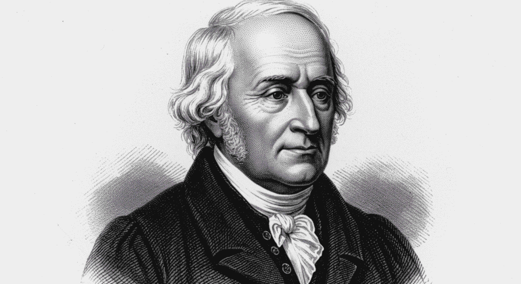 Retrato en blanco y negro de Carl Friedrich Gauss, matemático y científico alemán. Imagen histórica de Gauss.

