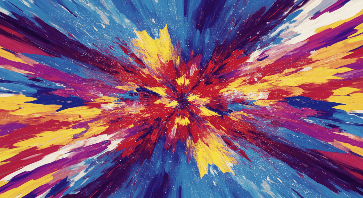 Abstracto colorido con explosión de colores. Arte abstracto vibrante y dinámico. Pintura abstracta con texturas
