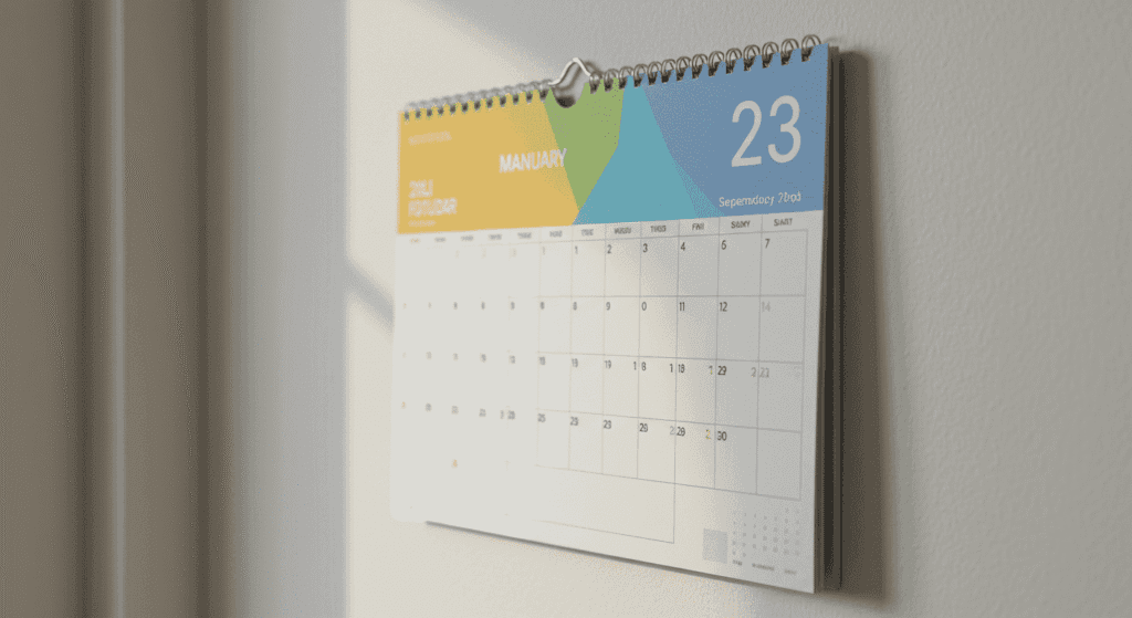 ¿De dónde vienen los nombres de los días de la semana? 7 Calendario de pared con fechas en rojo y negro: organización del tiempo y planificación mensual.