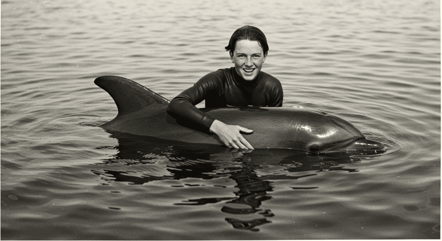 Persona Delfin Blanco Negro