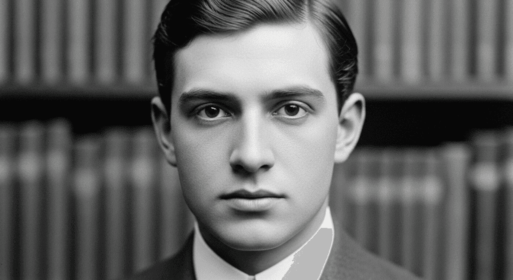 William James Sidis: el hombre más inteligente del mundo y su trágica historia 7 Retrato de William James Sidis pensando en blanco y negro. Foto de joven ajedrecista concentrado. Imagen de ajedrez, pensativo.