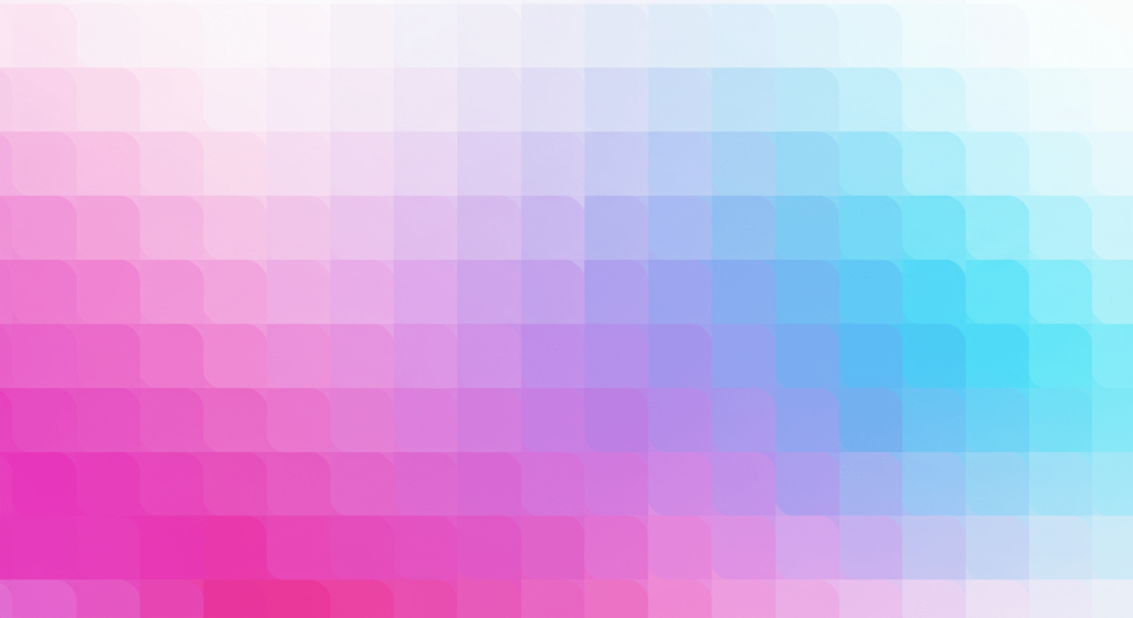 La Ciencia Detrás de las Imágenes: Pixeles, Luces y Materia 4 Fondo abstracto con mosaico de cuadrados en tonos rosas, púrpuras y azules. Diseño geométrico degradado.