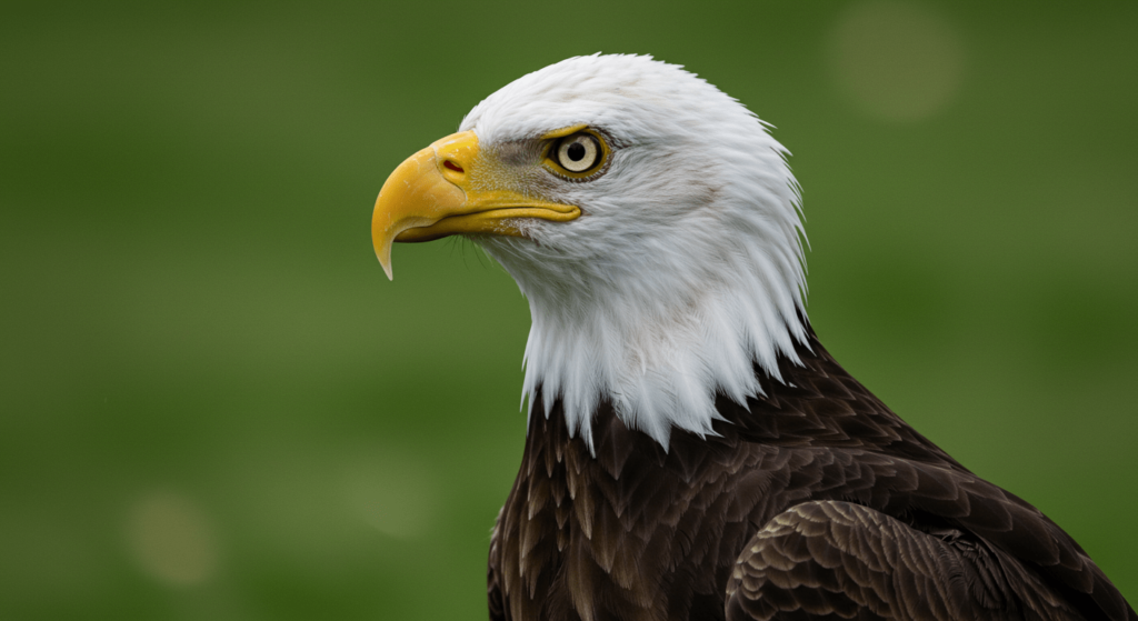 Águila: el rey del cielo y su increíble mundo 2 Águila calva mirando hacia un lado. Símbolo de libertad, naturaleza, ave rapaz