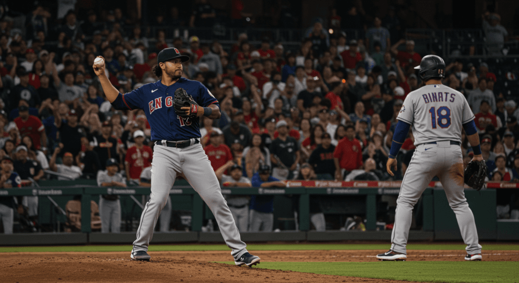 ¿Qué deporte les favorece a los zurdos? 5 Escena de un partido de béisbol con el bateador, lanzador, receptor y árbitro.