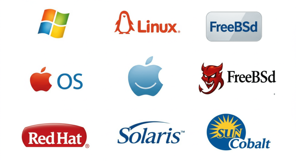 Linux: un sistema operativo potente y gratuito 3 Logotipos de sistemas operativos: Windows, Linux, Mac OS, FreeBSD, Red Hat, Solaris y Sun Cobalt. Comparativa de sistemas operativos. Descubre cuál es el mejor sistema operativo para ti. Imagen con logos de SO populares