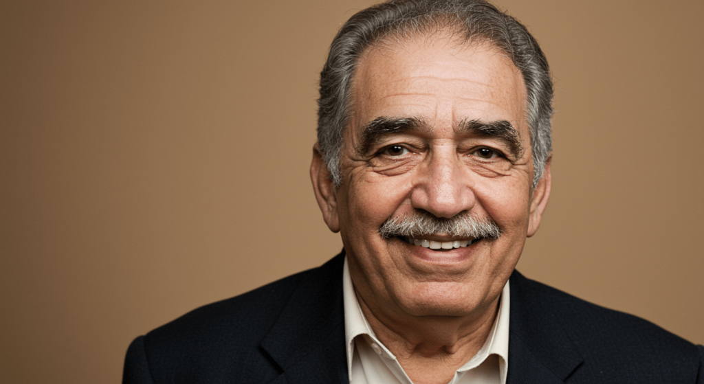 ¿Quién fue Gabriel García Márquez? Vida, obra y legado del Nobel colombiano 7 Retrato de Gabriel García Márquez, escritor colombiano y Premio Nobel de Literatura. Imagen para literatura latinoamericana y autores importantes. Accesibilidad web.