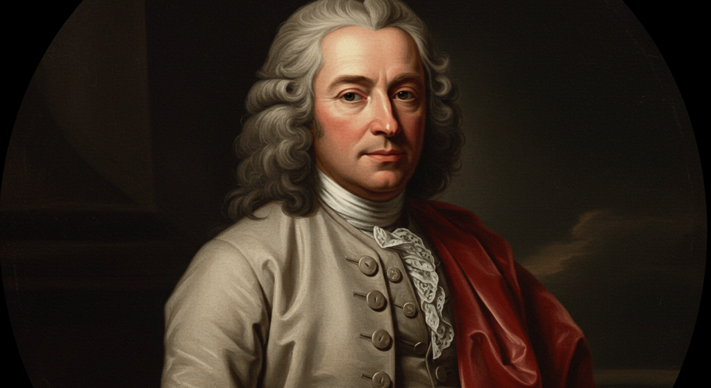 ¿Quién fue Johann Sebastian Bach? La vida y legado de un genio musical 1 "Retrato de un hombre con peluca y vestimenta del siglo XVIII. Imagen de estilo clásico y artístico. Ideal para contenido sobre historia, arte y retratos antiguos. Diseño accesible y optimizado para buscadores."
