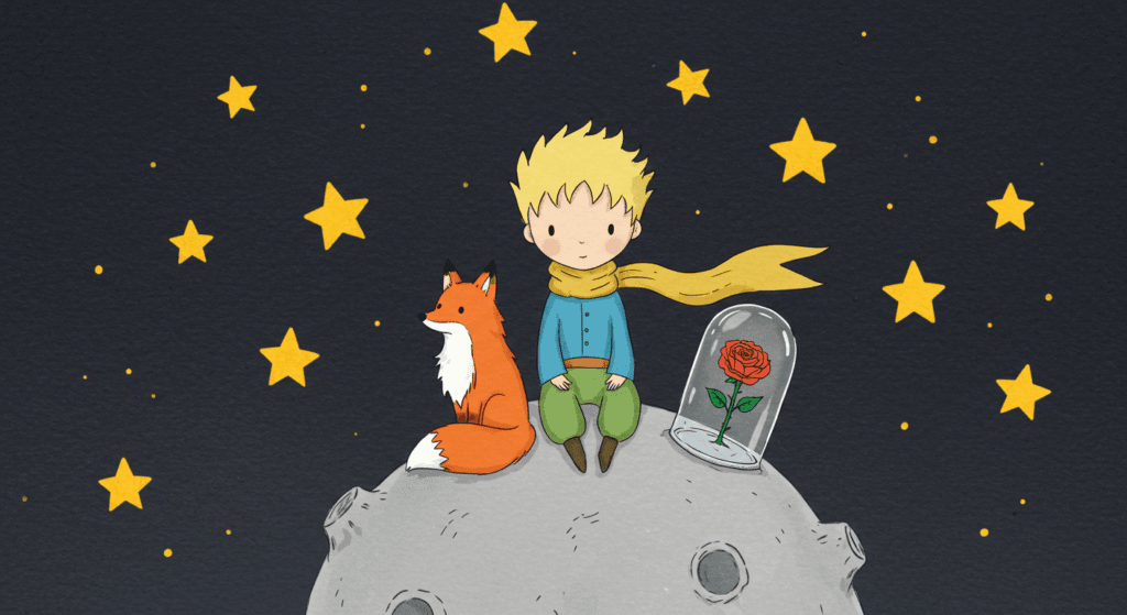 Los 12 libros más vendidos de la historia: Bestsellers que marcaron generaciones 5 Dibujo infantil de El Principito y el zorro sentados en su planeta, junto a la rosa. Ideal para contenido sobre El Principito, cuentos infantiles, amistad o dibujos para niños.