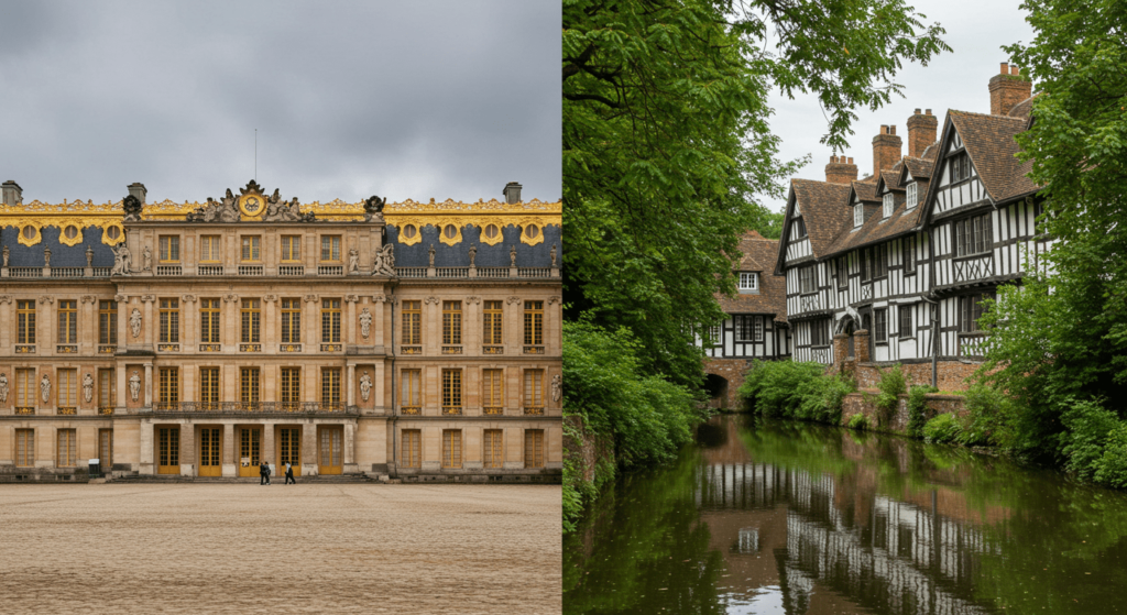 Estilos arquitectónicos: una guía a través de los movimientos más influyentes de la historia 3 "Palacio Versalles y Casas Bridgewater. Comparación arquitectónica entre el lujoso Palacio de Versalles y las tradicionales Casas de Bridgewater. Arquitectura histórica. Edificios emblemáticos."