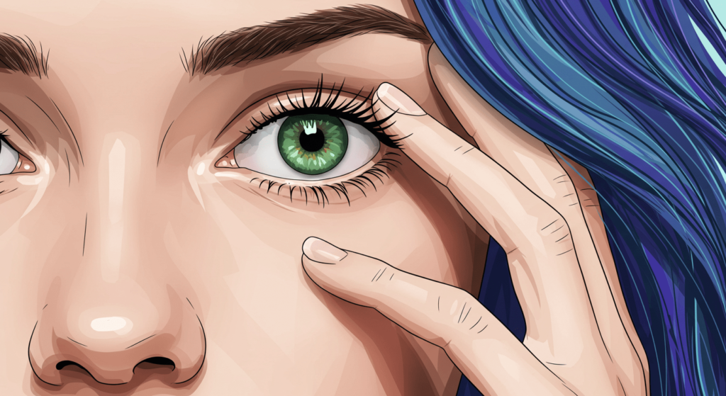 La inteligencia emocional: El poder invisible que muchos subestiman 2 Retrato artístico de mujer con expresión: Imagen estilizada mostrando rostro y mano. Arte digital, emociones y belleza.