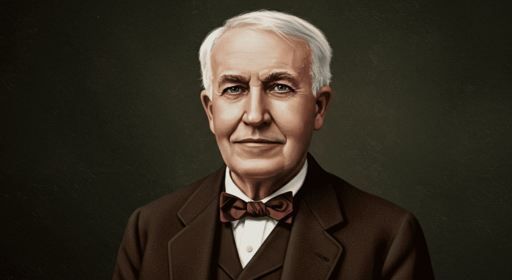 La Historia de la Electricidad: ¿Quiénes Fueron sus Inventores? 5 Retrato de Thomas Edison, inventor estadounidense. Científico, innovación.