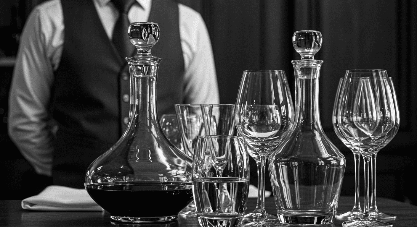 5 leyendas urbanas que aún hoy ponen los pelos de punta 3 Elegante imagen en blanco y negro de sommelier y copas de vino. Fotografía de alta calidad para restaurantes y bares. Diseño sofisticado.