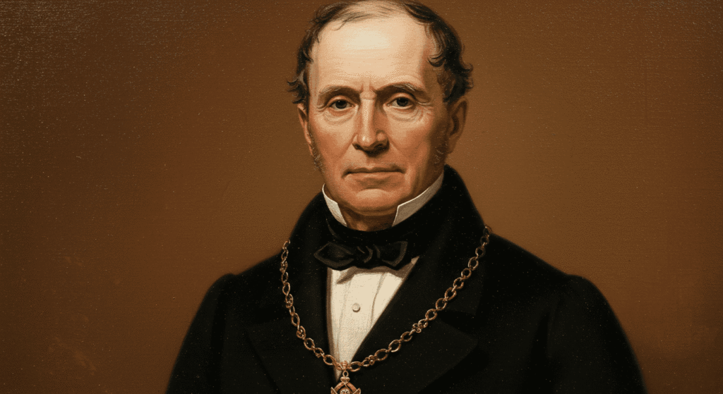 La letra H: ¿Innecesaria o más útil de lo que parece? 3 Retrato de un hombre elegante con traje negro y cadena de oro. Pintura clásica sobre la figura histórica.