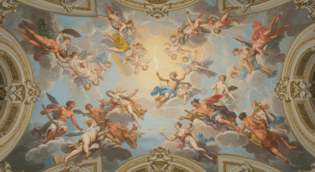 Mitología griega: Los dioses, héroes y leyendas que forjaron el mundo antiguo 6 Nacimiento de Venus de Botticelli. Pintura renacentista de Venus surgiendo del mar sobre una concha. Botticelli Venus Nacimiento Arte renacentista.