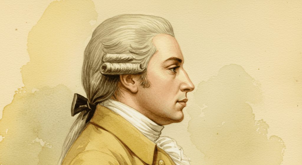¿Quién fue Giacomo Casanova? Más que un seductor, un genio del siglo XVIII 2 Retrato al agua de hombre del siglo XVIII con peluca y coleta. Pintura al agua retrato siglo XVIII.