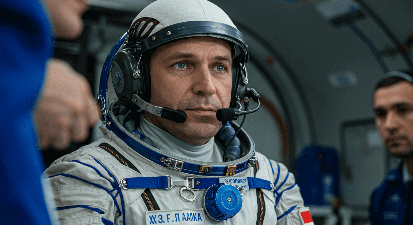 ¿Viajar en el tiempo es posible? Lo que dice la ciencia actual 5 Retrato de Gennady Padalka, cosmonauta ruso con traje espacial. Imagen de la exploración espacial, ideal para temas de ciencia y tecnología. Accesible para personas con discapacidad visual.