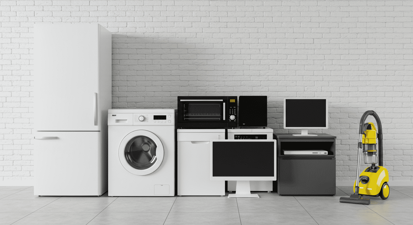 Radiación: qué es, cómo funciona y por qué es tan importante 4 "Electrodomésticos modernos para el hogar. Colección de lavadora, nevera, televisor, horno y aspiradora. Equipamiento para la casa, aparatos, diseño de interiores, tecnología."
