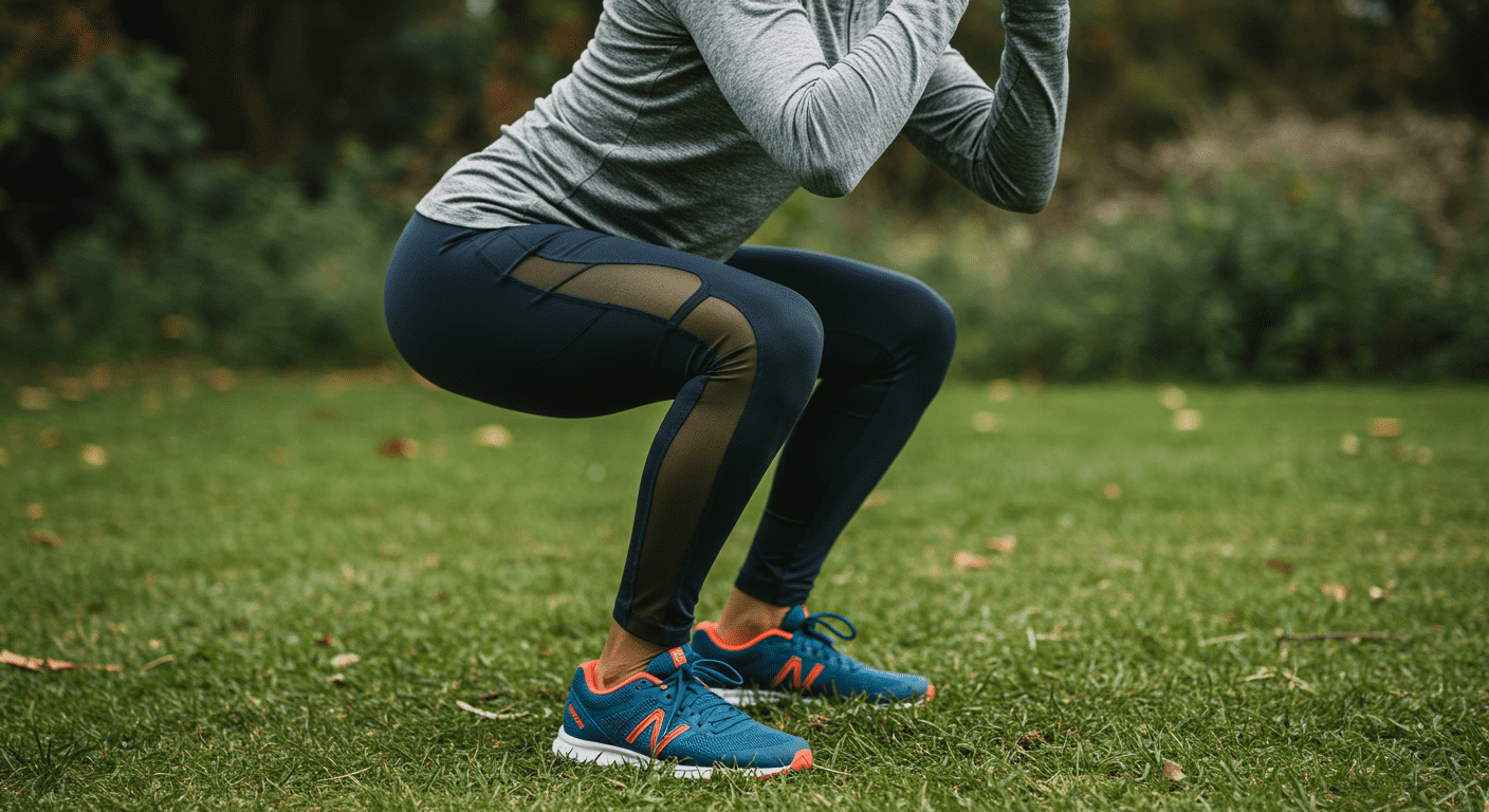 ¿Qué es la diabetes y cómo afecta al cuerpo humano? 4 Mujer haciendo sentadillas al aire libre. Ejercicio, fitness y vida sana. Entrenamiento en la naturaleza.