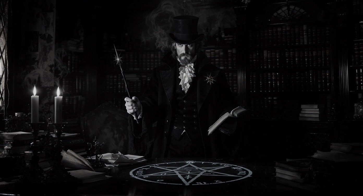 Aleister Crowley: el enigma del “Bestia 666” y los mitos que lo convirtieron en leyenda 5 Representación visual del diablo con un estilo de mago oscuro.