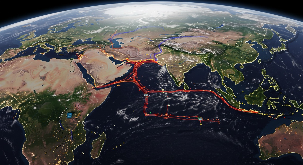 Entendamos la Guerra: Israel vs Irán 5 Mapa global con rutas petroleras y zonas en riesgo por guerra Israel vs Irán
