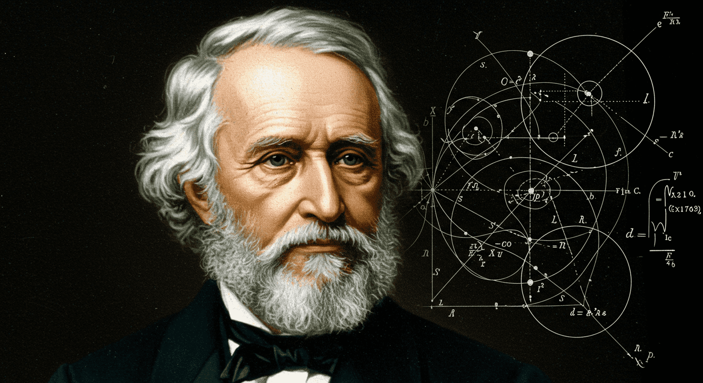 Carl Friedrich Gauss con diagrama geométrico. Matemáticas y ciencia.