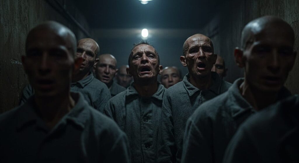 Representación del experimento ruso del sueño y sus efectos extremos en humanos