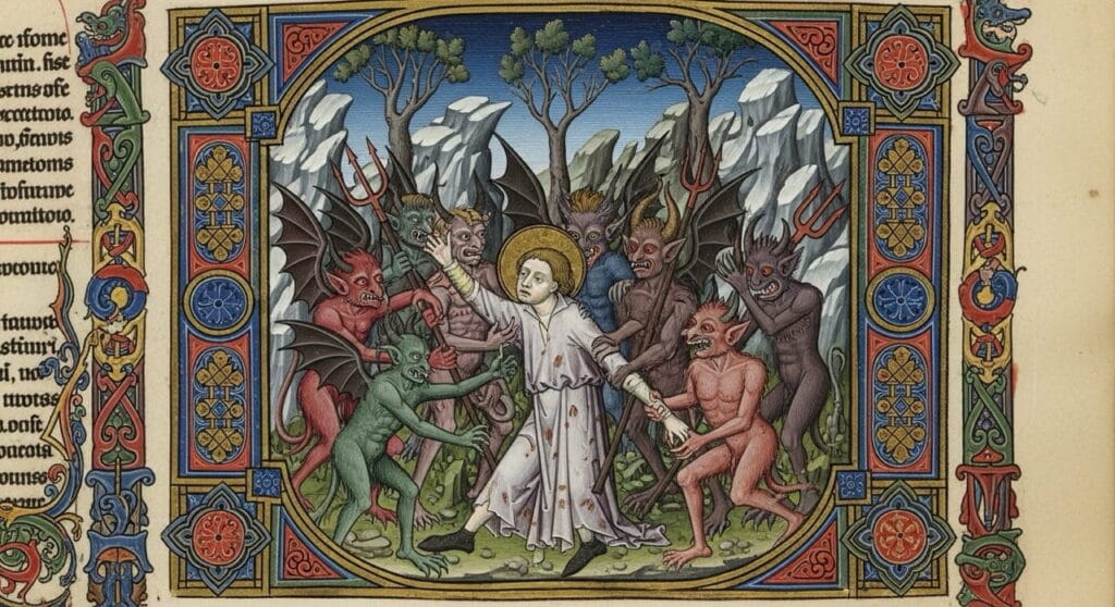 Enfermedad mental en la Edad Media: demonios en la cabeza 2 emonios representando la enfermedad mental en la Edad Media