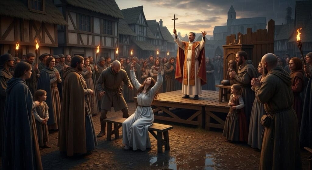 Enfermedad mental en la Edad Media: demonios en la cabeza 6 Espectáculo colectivo de exorcismo en la Edad Media