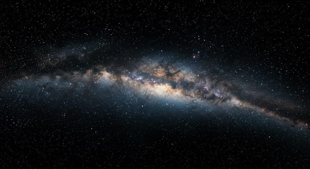 Galaxia con estrellas que reflejan la hipótesis del bosque oscuro