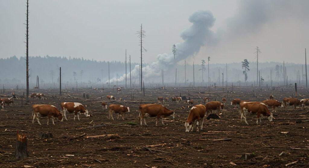 Impacto ambiental de la ganadería frente a la carne cultivada.