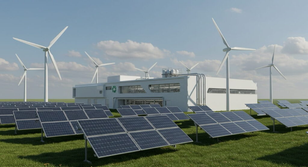Carne cultivada sostenible gracias a energías renovables.