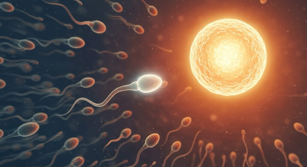 Tu existencia es un milagro: ¿más improbable que ganar la lotería? 3 La carrera de los espermatozoides hacia el óvulo, una representación de la lotería genética que demuestra que tu existencia es un milagro.