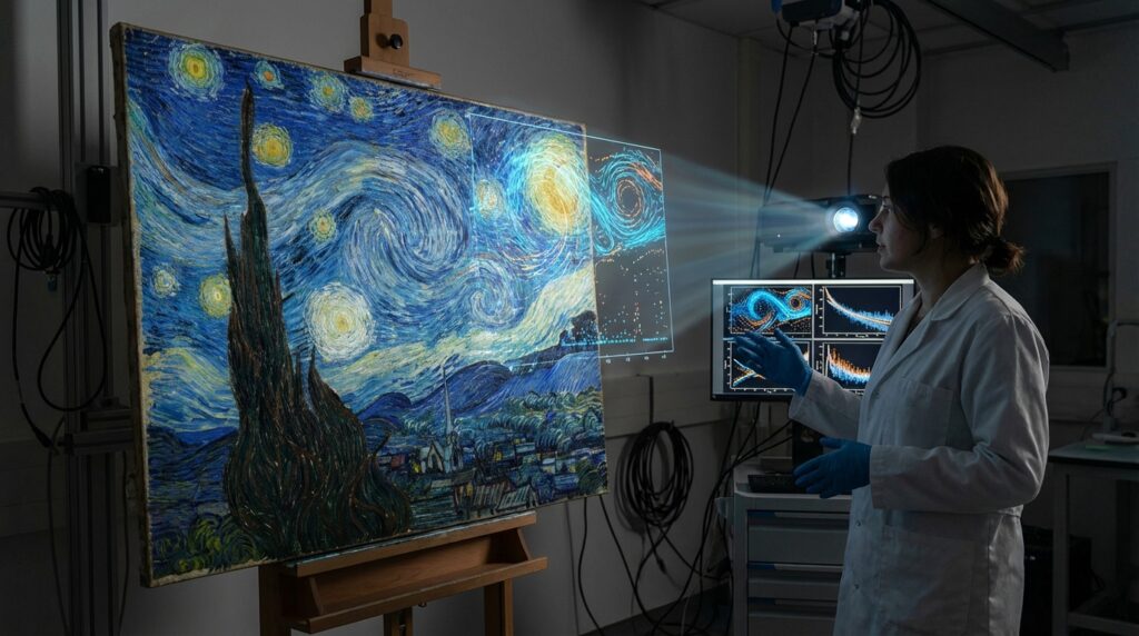 Análisis digital de turbulencia en cuadro de Van Gogh