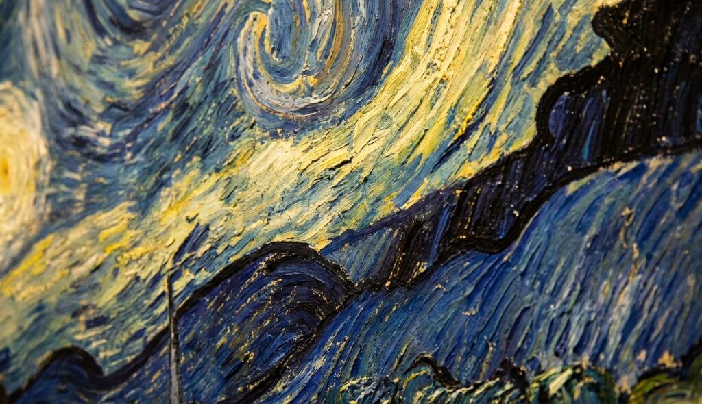 Neuroestética del arte: ¿Por qué nos gusta tanto? 5 Primer plano detallado de las pinceladas de Van Gogh