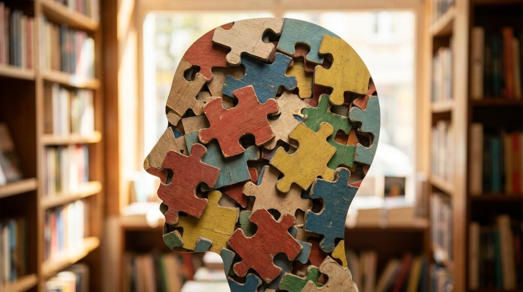 Por qué nuestro cerebro crea recuerdos falsos 6 Ilustración conceptual de la memoria humana como un rompecabezas imperfecto