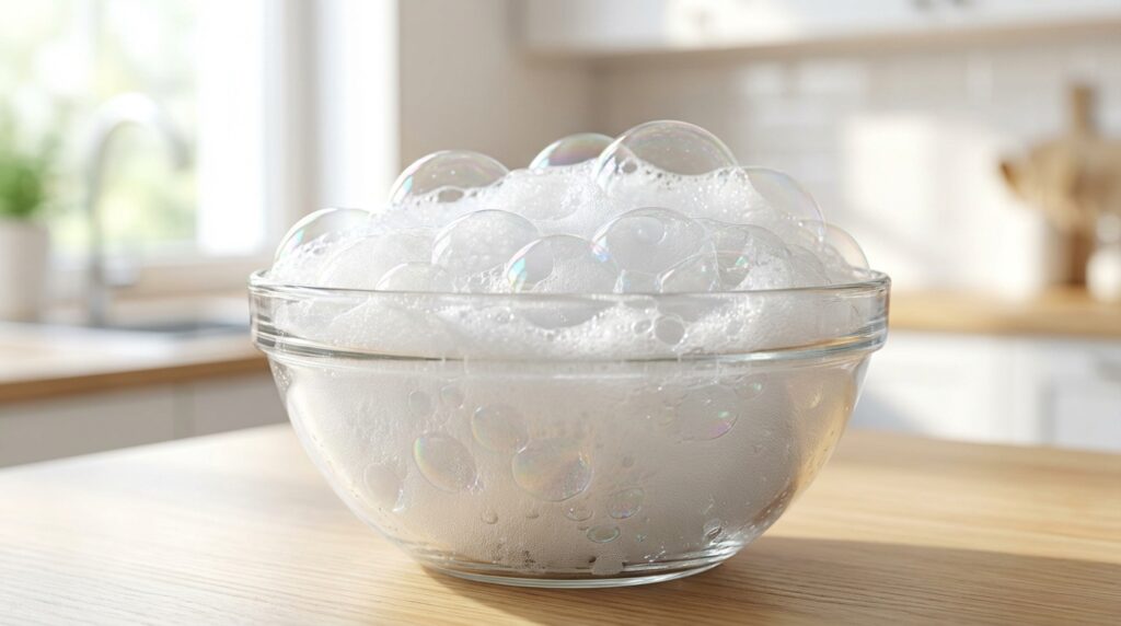 Burbujas de jabón: ¿Por qué siempre son esferas perfectas? 5 Mezcla de agua jabonosa creando espuma y pompas