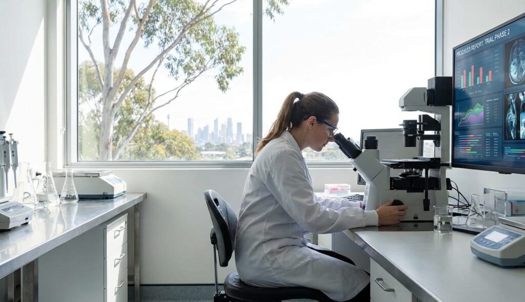 Laboratorio médico moderno representando el avance científico en Australia