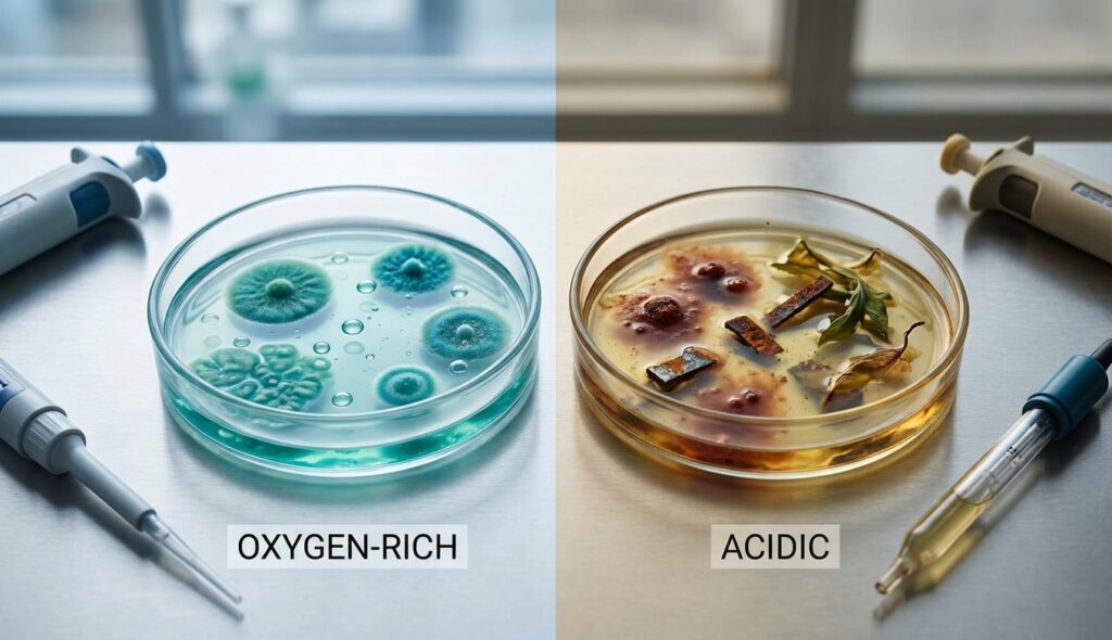 Concepto de pH y oxígeno en el metabolismo celular