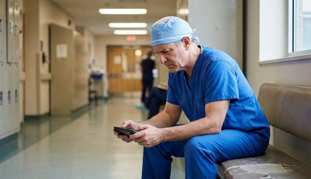 Cirujano jugando videojuegos para mejorar su coordinación