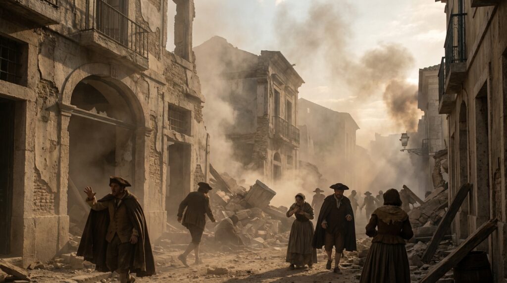 Ruinas de Lisboa tras el terremoto de 1755