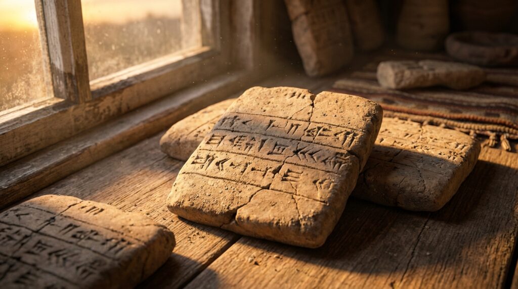 Tablillas de arcilla sumerias con números cuneiformes
