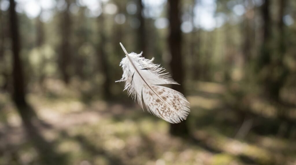 Concepto de resistencia del aire y velocidad terminal con una pluma