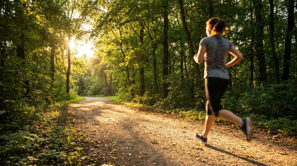 Persona haciendo ejercicio al aire libre para mejorar la salud cerebral