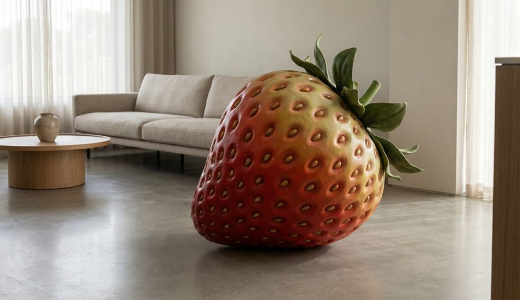 Representación visual de una mnemotecnia absurda en un salón